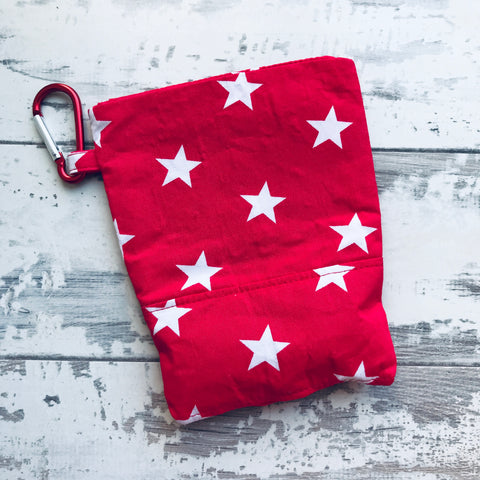 Red with White Stars Treat & Poobag Holder