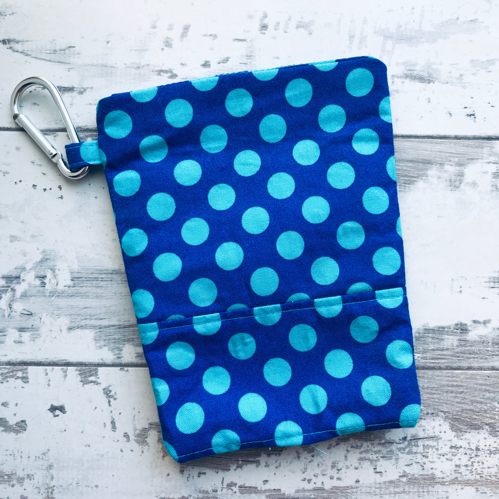 Cobalt Blue Spots Treat & Poobag Holder