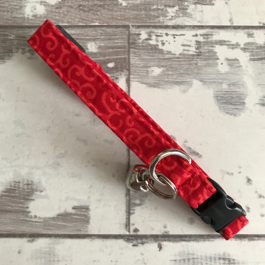 Red Swirls - Cat Collar