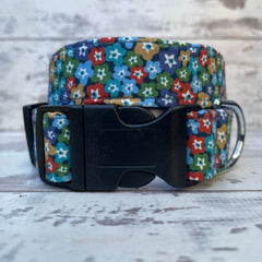 Liberty Floral Charm - Blue - Dog Collar