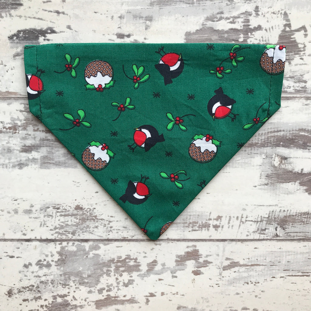 Robins & Puddings - Green - Dog Bandana