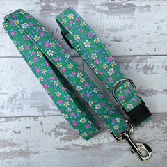 Liberty Strawberries & Cream - Green - Dog Collar