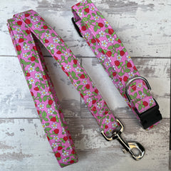 Liberty Strawberries & Cream - Pink - Dog Lead