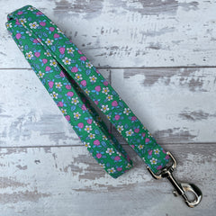 Liberty Strawberries & Cream - Green - Dog Lead