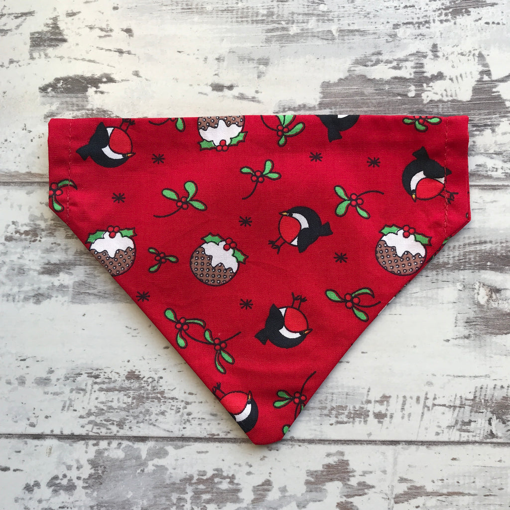 Robins & Puddings - Red - Dog Bandana