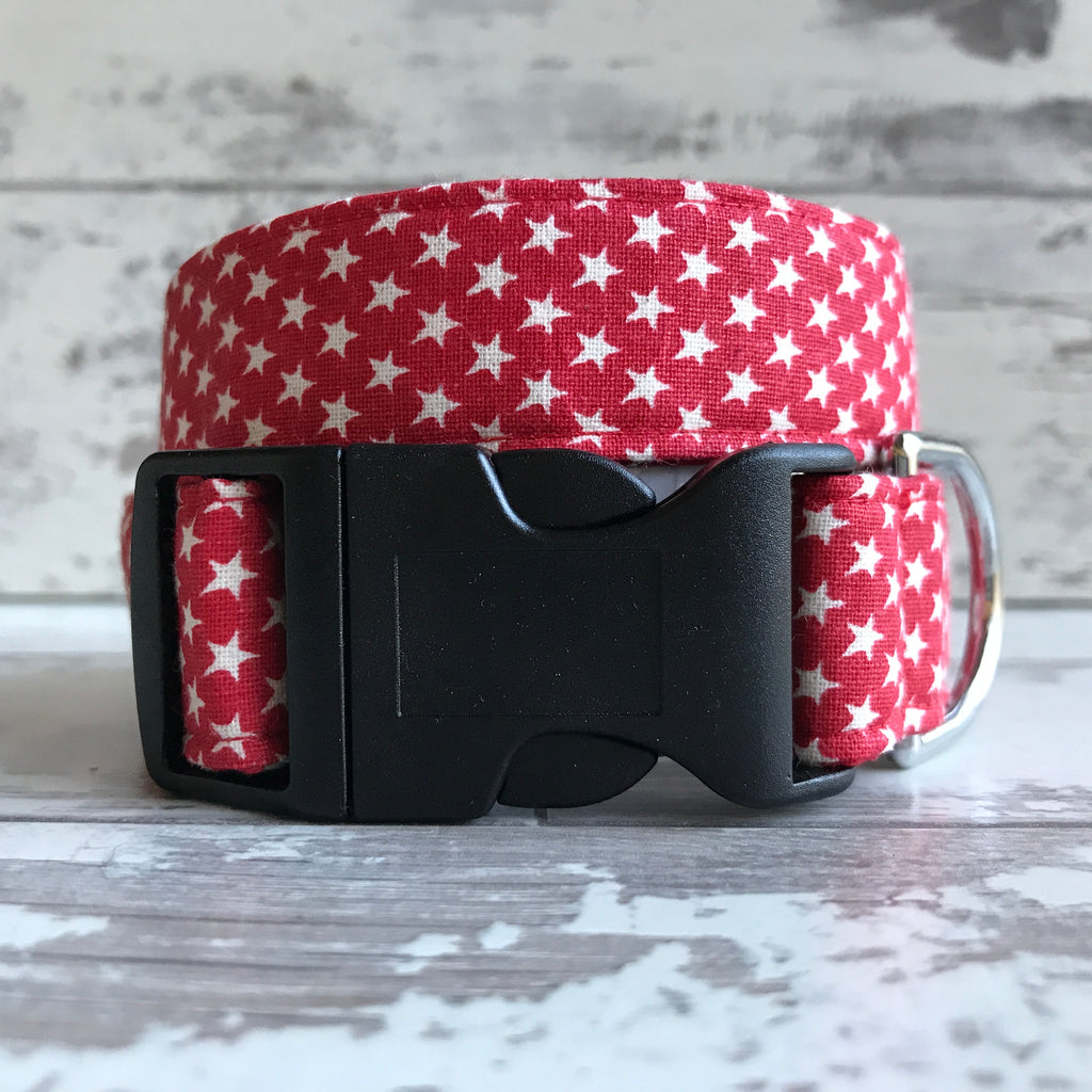 Little Red Stars - Dog Collar