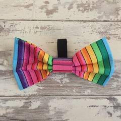 Large Rainbow Stripes Bow Tie