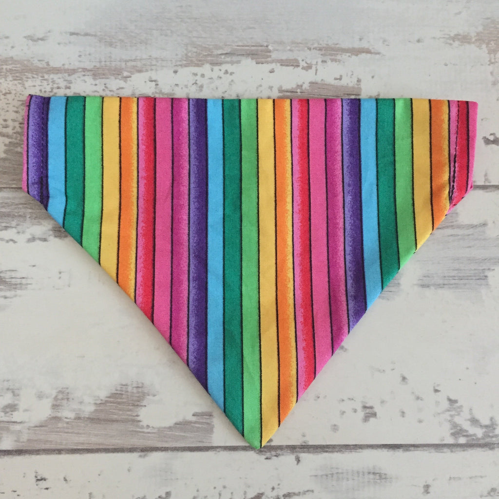 The Black Dog Company Handmade Dog Bandanas Rainbow Stripes Bandana