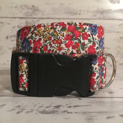 The Black Dog Company Handmade Dog Collars Liberty Red Floral - Dog Collar