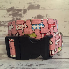 The Black Dog Company Handmade Dog Collars Pink Dogs - Dog Collar