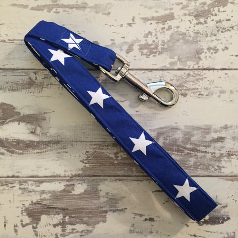 The Black Dog Company Handmade Dog Leads Blue with White Stars - Dog Lead