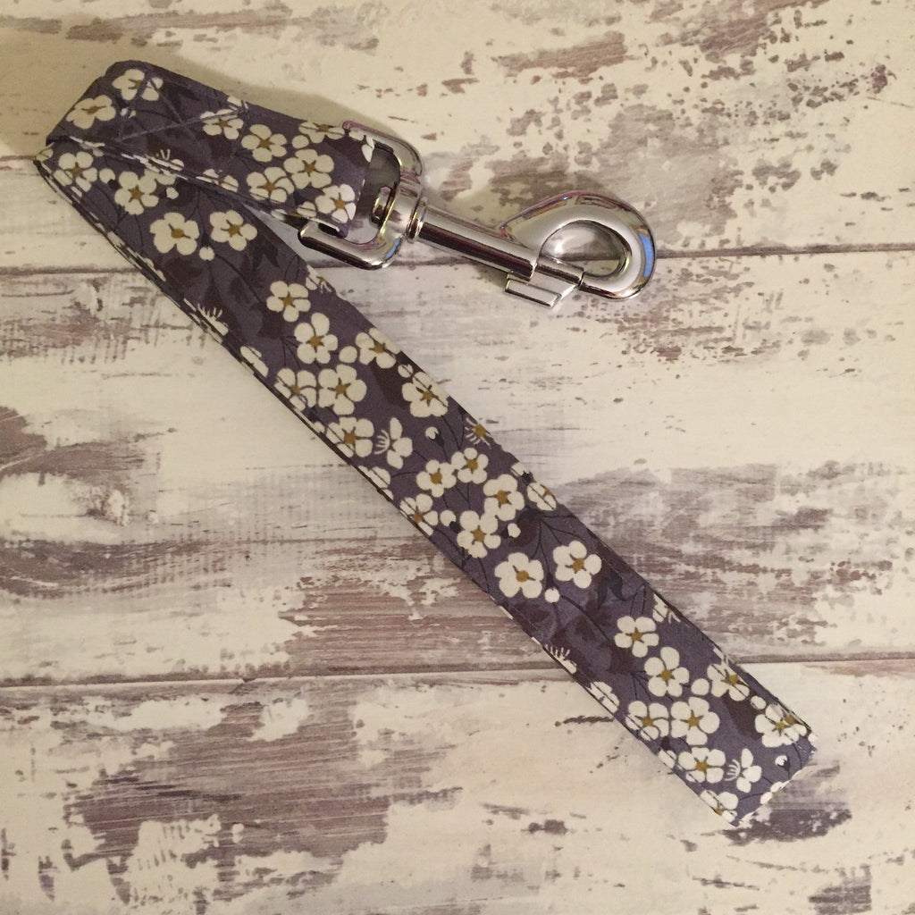 The Black Dog Company Handmade Dog Leads Slate Blossom - Dog Lead