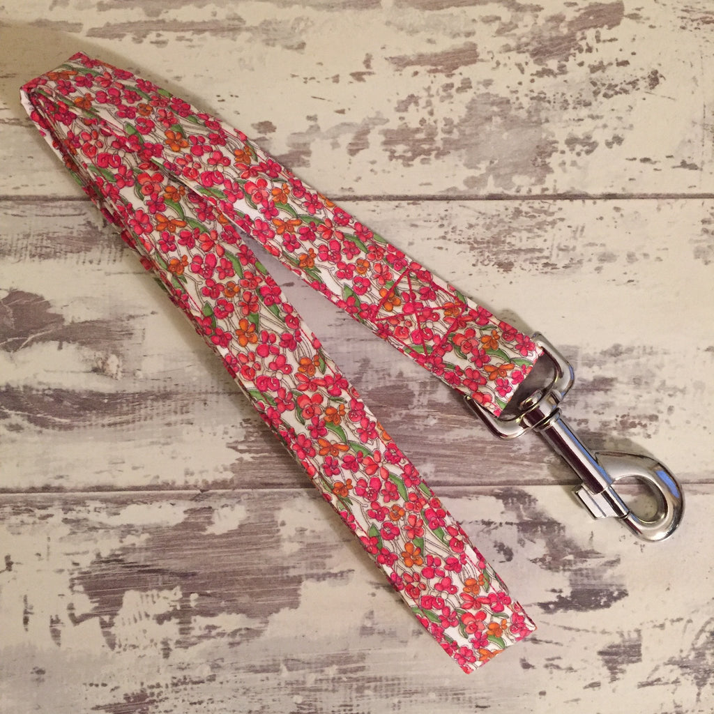 The Black Dog Company Handmade Dog Leads Spring Poppies - Dog Lead