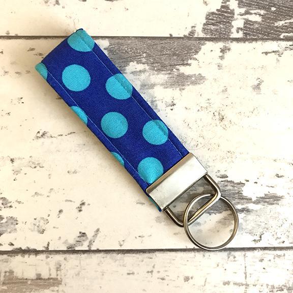 The Black Dog Company Key Ring Fob Cobalt Blue Spots Key Ring Fob