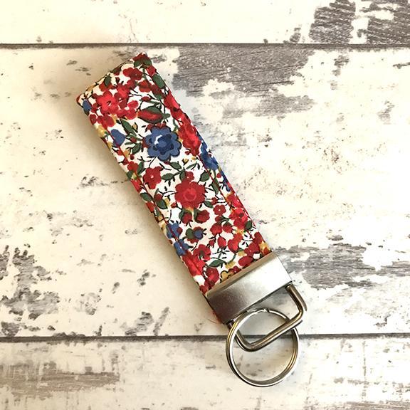 The Black Dog Company Key Ring Fob Liberty Red Floral Key Ring Fob