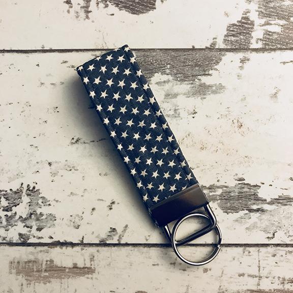 The Black Dog Company Key Ring Fob Little Grey Stars Key Ring Fob