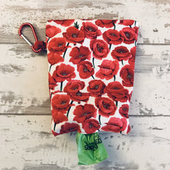 The Black Dog Company Treat & Poobag Holder **NEW** Red Poppies Treat & Poobag Holder