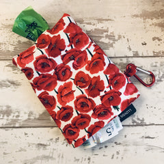 The Black Dog Company Treat & Poobag Holder **NEW** Red Poppies Treat & Poobag Holder