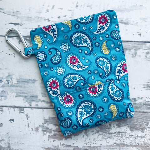 Turquoise Paisley Treat & Poobag Holder