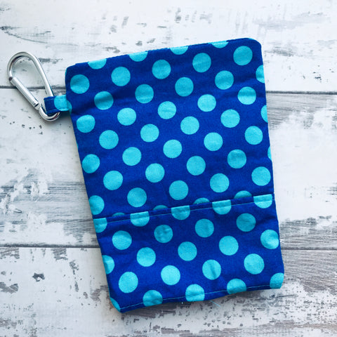 Cobalt Blue Spots Treat & Poobag Holder