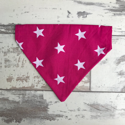 Hot Pink with White Stars Bandana