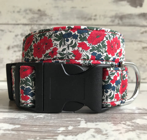 Liberty Red Roses - Dog Collar