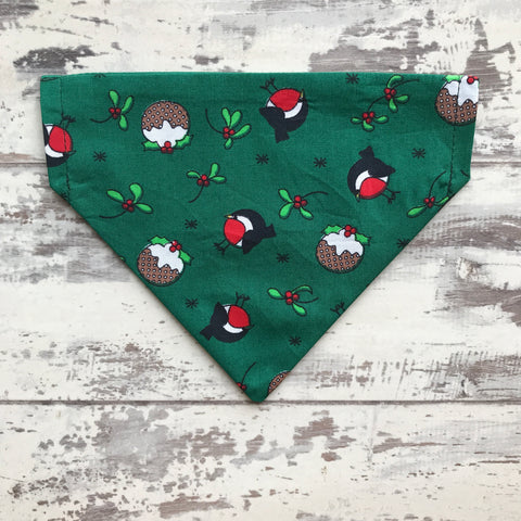 Robins & Puddings - Green - Dog Bandana