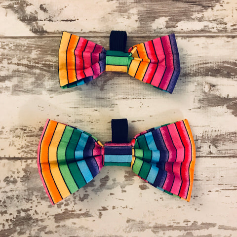 Small & Large Rainbow Stripe Bow Ties