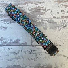 Liberty Floral Charm - Blue - Dog Collar