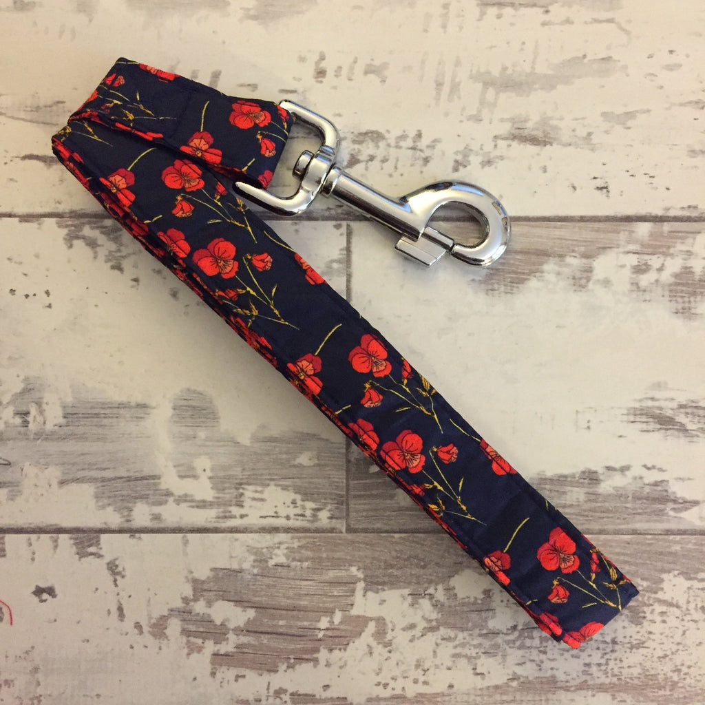 The Black Dog Company Handmade Dog Leads Liberty Poppies - Dog Lead