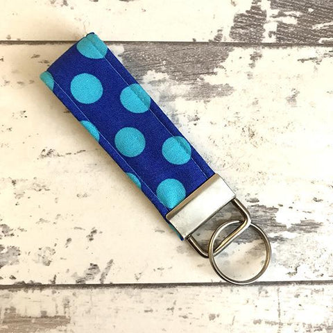The Black Dog Company Key Ring Fob Cobalt Blue Spots Key Ring Fob