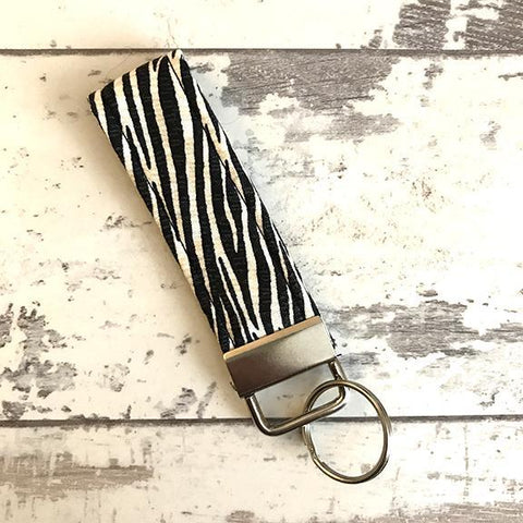 The Black Dog Company Key Ring Fob Zebra Stripe Key Ring Fob