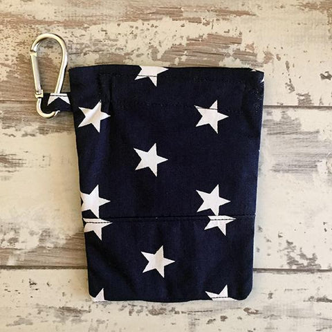 The Black Dog Company Treat & Poobag Holder Navy with White Stars Treat & Poo Bag Holder