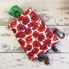 The Black Dog Company Treat & Poobag Holder **NEW** Red Poppies Treat & Poobag Holder